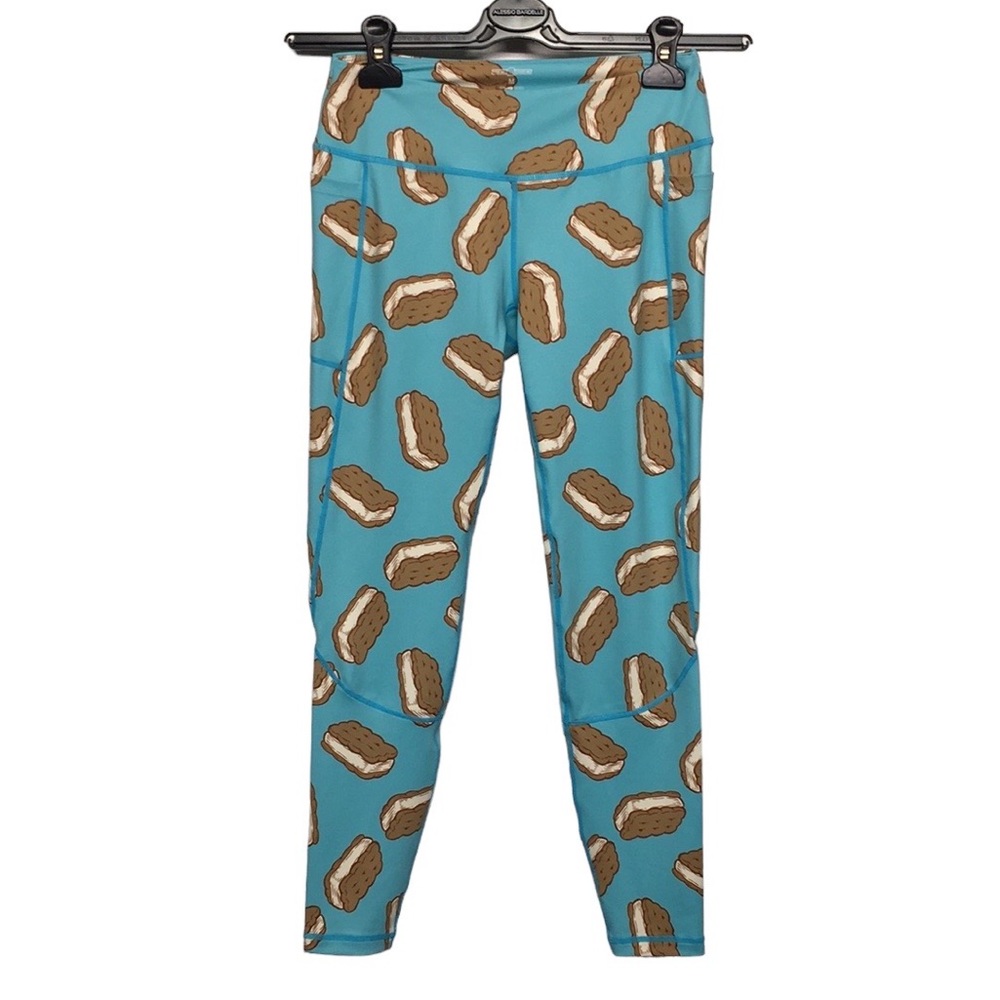 Feed Me Fight Me Ice Cream Sandwich Print Leggings